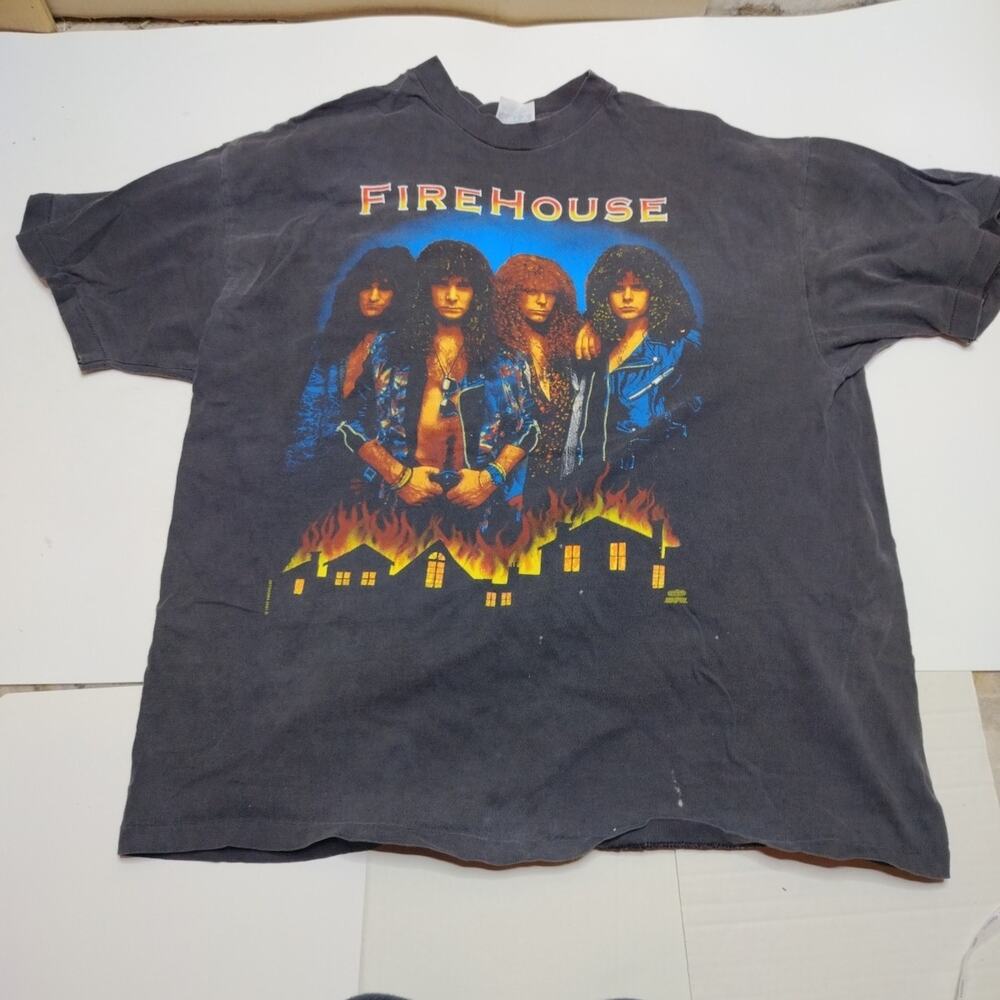 Vintage 90’s Firehouse Hold Your Fire Men’s Sz XL Concert T-shirt Tour Band Rock